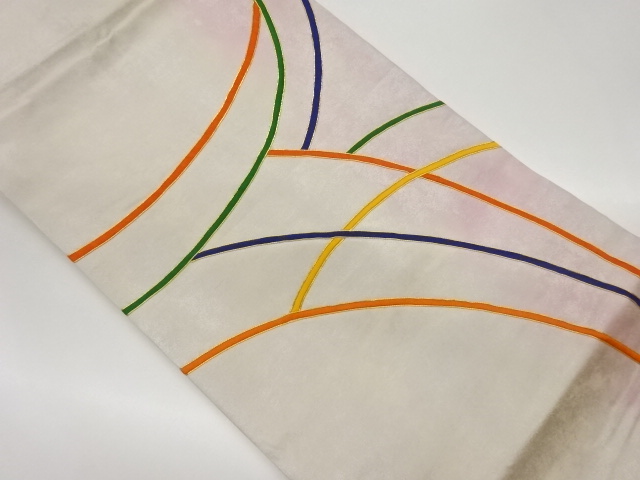 JAPANESE NAGOYA OBI / EMBROIDERY / WAVY STRIPE